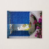 Blau-Tür im griechischen und türkischen Stil Puzzle (Horizontal)