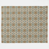 Blau Türkis Aquamarin Orange Brown Tribal Muster Fleecedecke (Vorderseite (Horizontal))