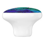 Blau, Türkis, Aquamarin Unendlichkeit Keramikknauf (Seitenansicht)