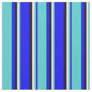 Blau, Türkis, Bisque und schwarz gefärbte Linien Stoff