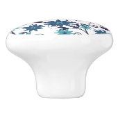 Blau-Türkis-Blumenmuster Keramikknauf (Seitenansicht)
