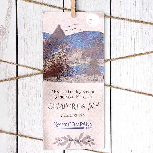 Blau, Türkis, Braun Weihnachtskarten Karte