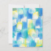 Blau Türkis Gelb Moderne Abstrakt Einladung (Rückseite)