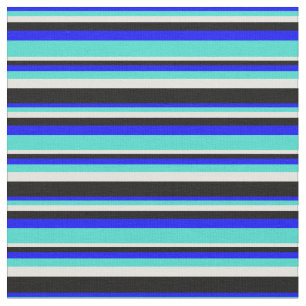 Blau, Türkis, Gelb und Schwarz Stoff