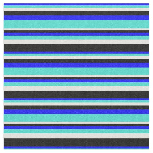 Blau, Türkis, Gelb und Schwarz Stoff (Nahaufnahme)