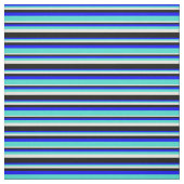 Blau, Türkis, Gelb und Schwarz Stoff (Muster)