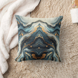 Blau Türkis Gold Achat Moderne Glamour Elegant Str Kissen