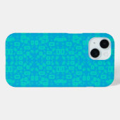 Blau Türkis Mattiertes Glass Muster Abstrakt Art Case-Mate iPhone Hülle (Rückseite (Horizontal))