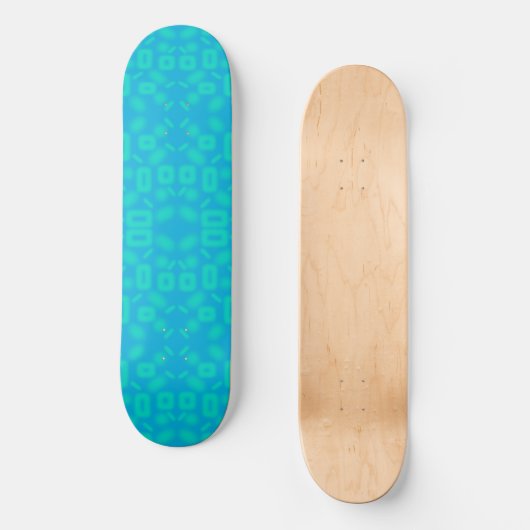 Blau Türkis Mattiertes Glass Muster Abstrakt Art Skateboard (Vorderseite)