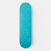 Blau Türkis Mattiertes Glass Muster Abstrakt Art Skateboard (Vorderseite)