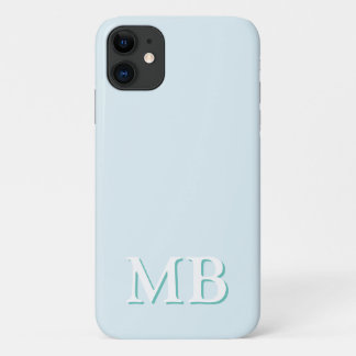 Blau & Türkis | Minimales modernes initiales Monog Case-Mate iPhone Hülle