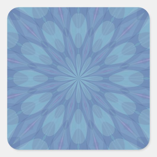 Blau-Türkis-Muster 2 Quadratischer Aufkleber (Vorderseite)