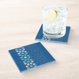 Blau Türkis Ruhe Glasuntersetzer