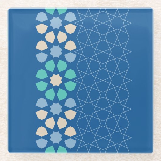 Blau Türkis Ruhe Glasuntersetzer (Vorderseite)