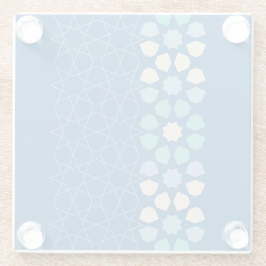 Blau Türkis Ruhe Glasuntersetzer (Rückseite)