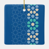 Blau Türkis Ruhe Keramikornament (Rückseite)