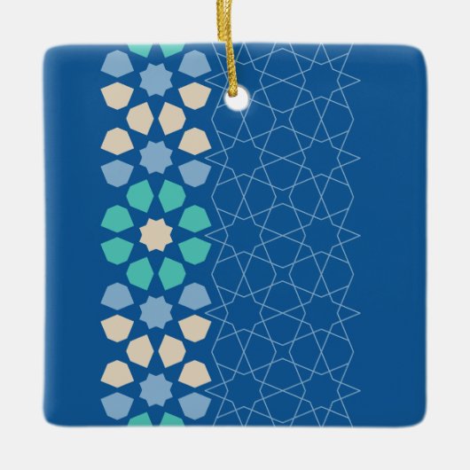 Blau Türkis Ruhe Keramikornament (Vorderseite)