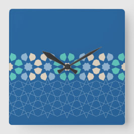 Blau Türkis Ruhe Quadratische Wanduhr