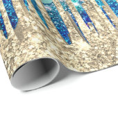 Blau, Türkis und Gold Geschenkpapier (Rolleneckpunkt)