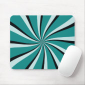 Blau, Türkis und schwarze Retrosonnen Mousepad (Mit Mouse)