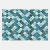 Blau, Türkis und Silver Mermaid Scales Geschenkpapier Set (Vorderseite 3)