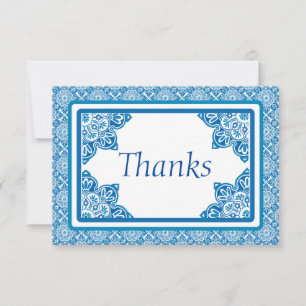 Blau, Türkis und Weiß Danke an die Karte