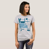 Blau Türkisblau MCM inspiriert geometrische Abstra T-Shirt (Vorne ganz)