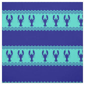 Blau-Türkisfarben-Hummermuster Stoff (Muster)