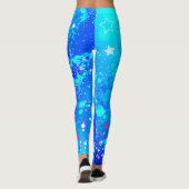 Blau-türkisfarbene Leggings (Rückseite)