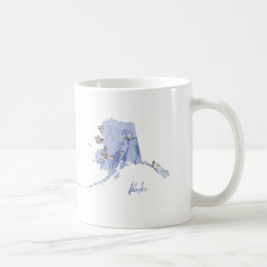 Blau-u. Goldalaska-Staats-Karte Kaffeetasse (Rechts)