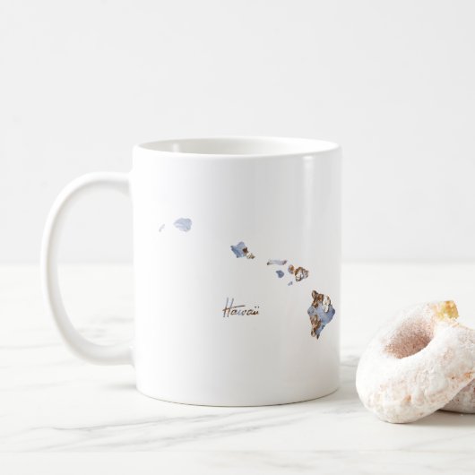 Blau-u. Goldhawaii-Staats-Karte Kaffeetasse (Mit Donut)