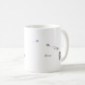 Blau-u. Goldhawaii-Staats-Karte Kaffeetasse (VorderseiteRechts)