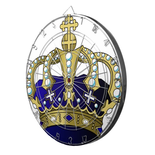 Blau-u. Goldkönigliche Krone Dartscheibe (Vorderseite rechts)