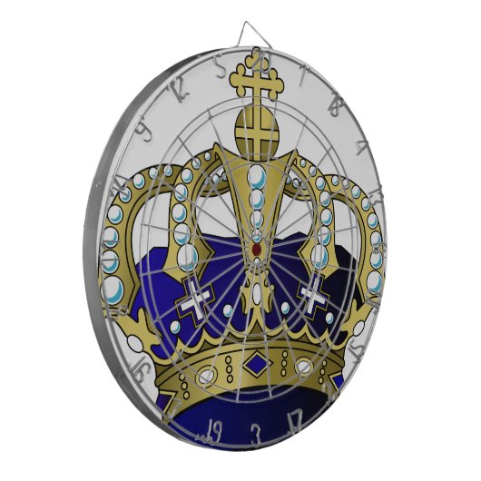 Blau-u. Goldkönigliche Krone Dartscheibe (Vorderseite Links)