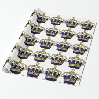 Blau-u. Goldkönigliche Krone Geschenkpapier