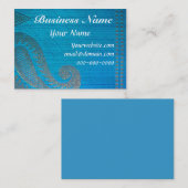 Blau-u. GoldSilk Paisley-Stoff Visitenkarte (Vorne/Hinten)