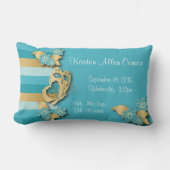 Blau-u. Goldstreifen mit Schmetterlingen für Baby Lendenkissen (Vorderseite)