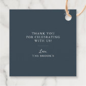 Blau über dem Mond Schlafbär Danke Geschenkanhänger (Rückseite)