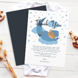 Blau über dem Mond Schlafbär Danke Karte