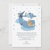 Blau über dem Mond Schlafbär Danke Karte (Vorderseite)