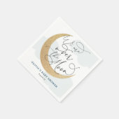 Blau über der Mond Babydusche Serviette (Ecke)