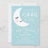 Blau über der Moon Boy Baby Dusche Einladung (Vorderseite)