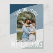 BLAU | Über einen Haushalt? Foto Save the Date 2 w Postkarte (Vorderseite)