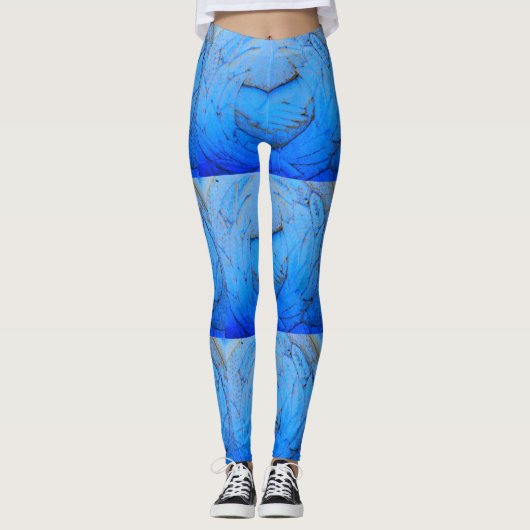 Blau überkreuzte Hände Leggings (Vorderseite)
