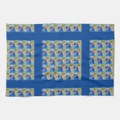 Blau überprüft, farbenfrohe Mischung von Wildblume Geschirrtuch (Horizontal)