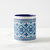 Blau Ukrainische Stickerei (vyshyvanka) Tasse (Mittel)