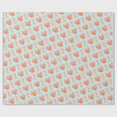 Blau| Umhüllungspapier für Orangenkorallen Geschenkpapier (Flach)