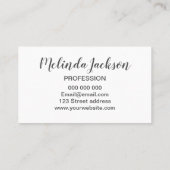 Blau/unbedeutende modische Visitenkarte des (Rückseite)