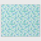 Blau-und Aqua-Blau-Quadrat-Packpapier Geschenkpapier (Flach)