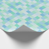 Blau-und Aqua-Blau-Quadrat-Packpapier Geschenkpapier (Ecke)